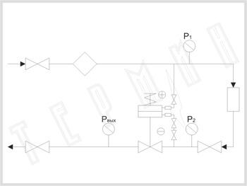 Схема подключения дифференциального регулятора РА-М на обратном трубопроводе
